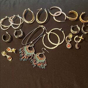 Elegant Gold and Silver Hoop Earrings Set